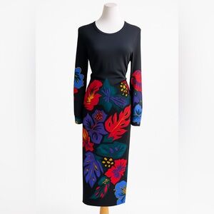 Prabal Gurung Black Dress with Bold Floral Design